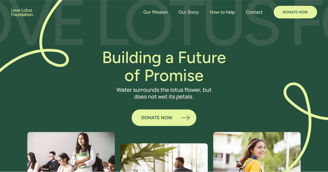 Love Lotus Foundation website homepage built with Framer