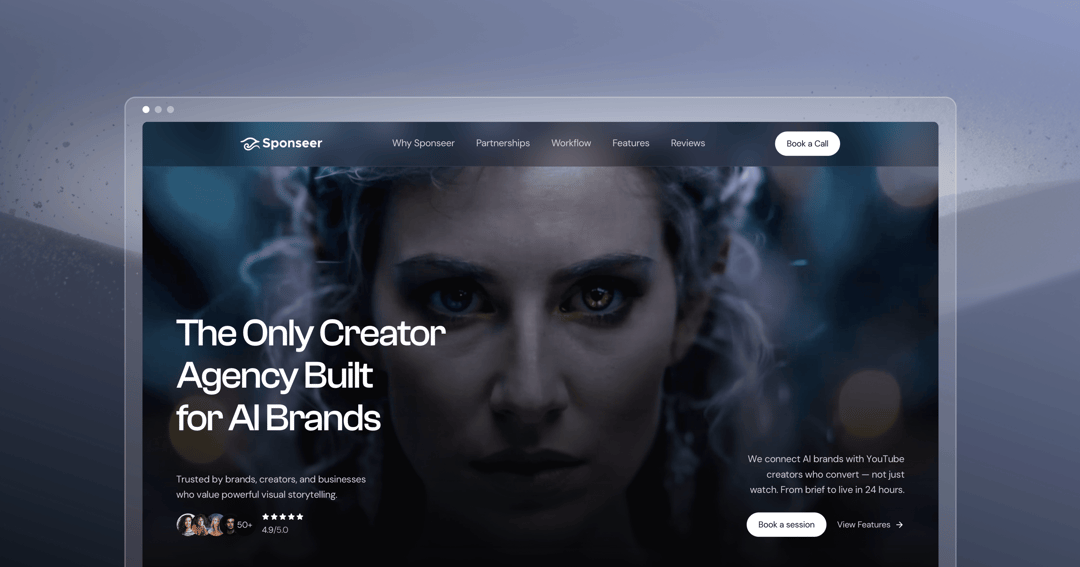 Sponseer AI Agency website homepage built with Framer