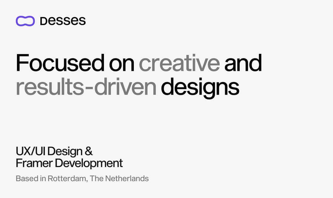 desses website homepage built with Framer