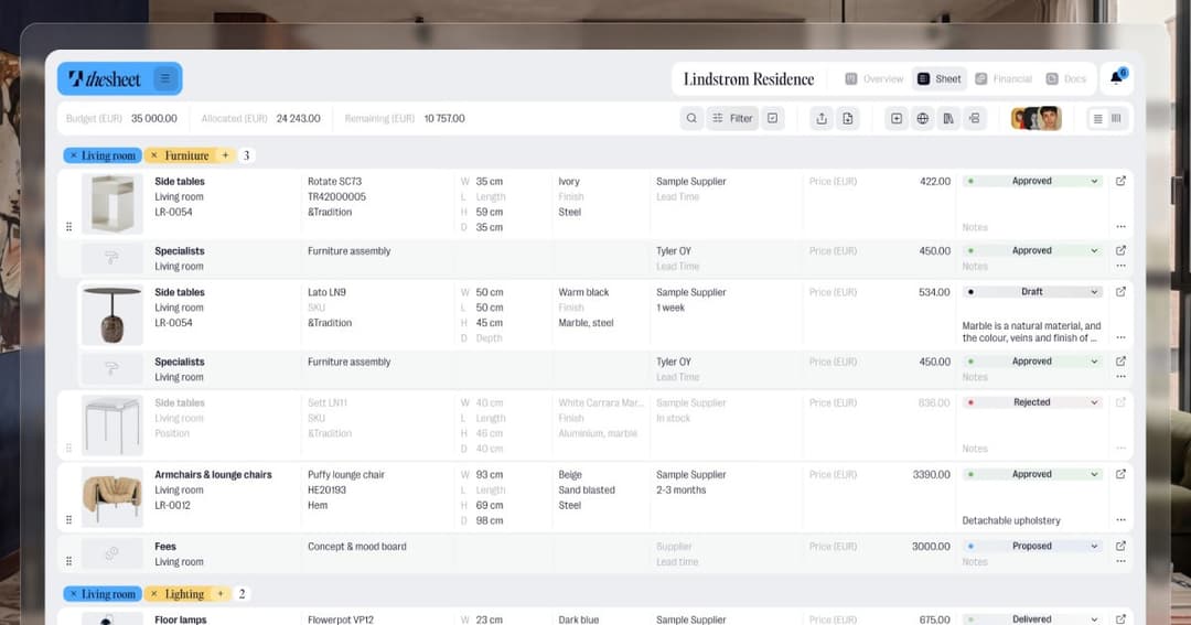 thesheet website homepage built with Framer