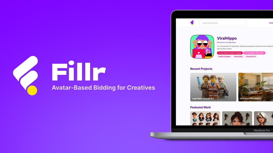 Fillr website homepage built with Framer