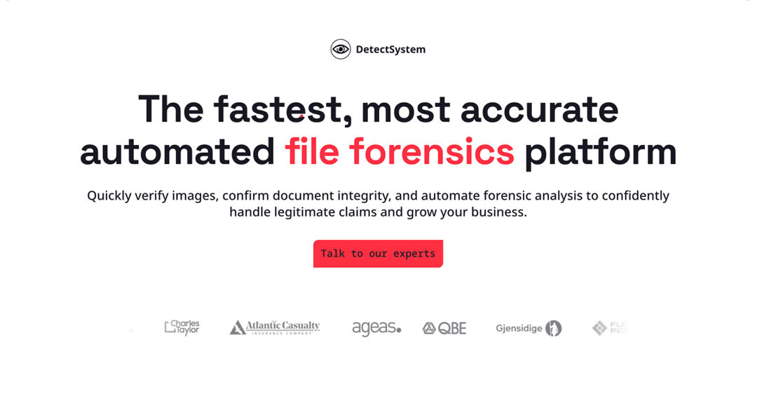 Detect Systems website homepage built with Framer