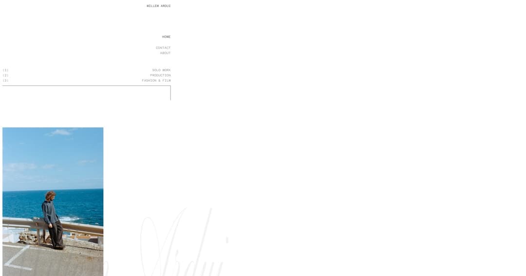 Portfolio Willem Ardui website homepage built with Framer