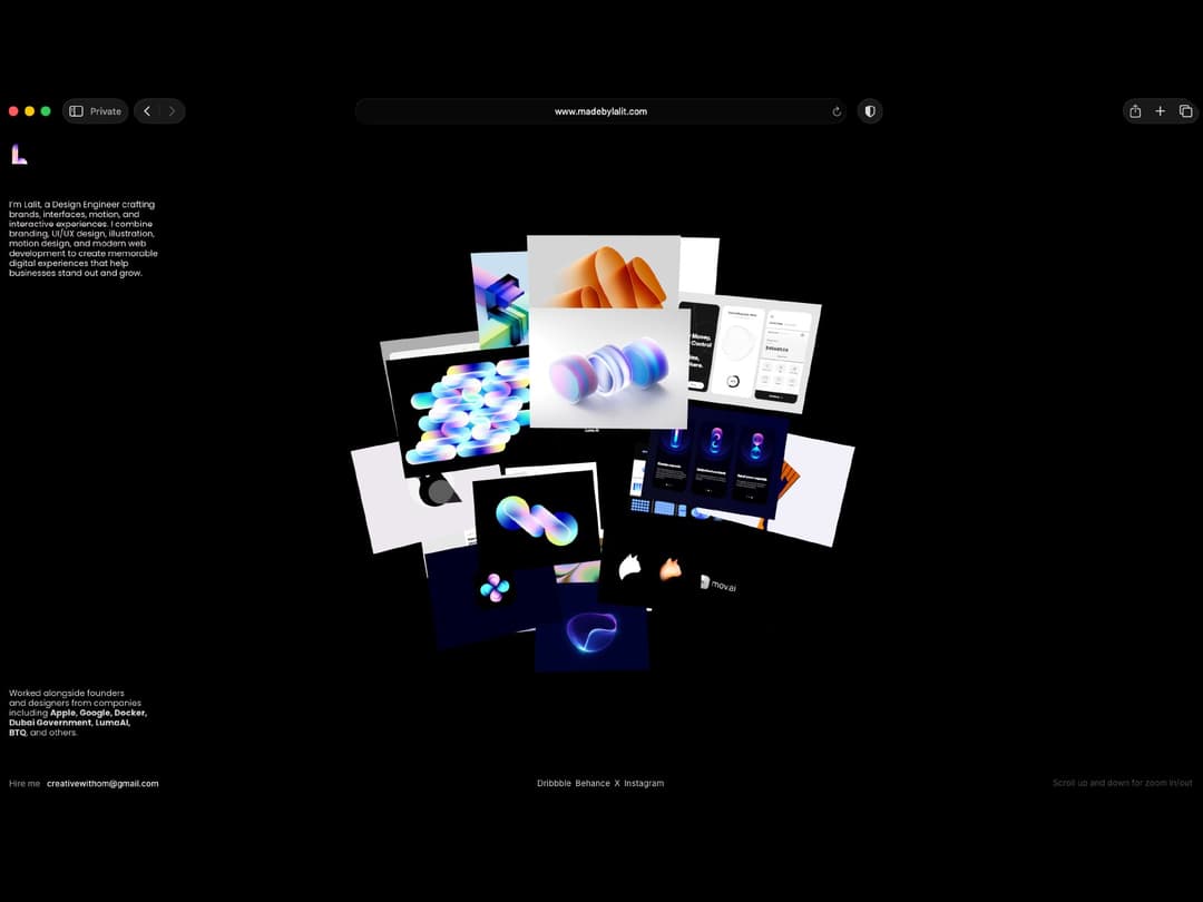 Lalit website homepage built with Framer