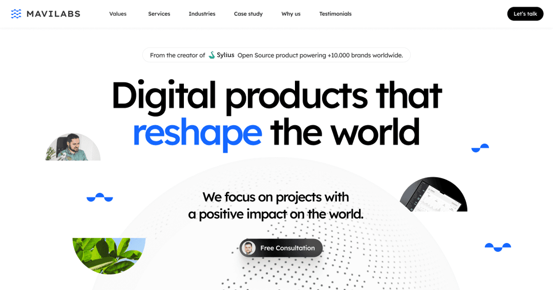 Mavilabs website homepage built with Framer
