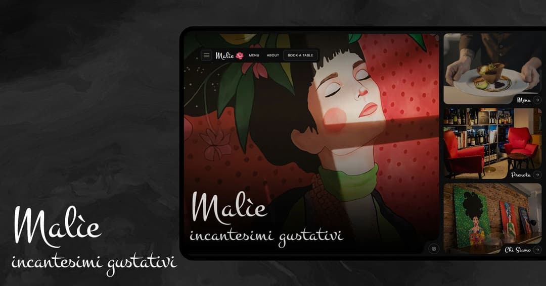 Malie Incantesimi website homepage built with Framer