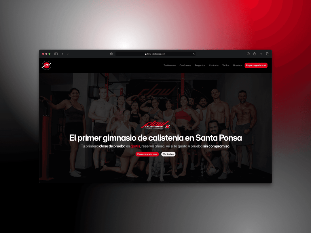 Flow Calisthenics website homepage built with Framer