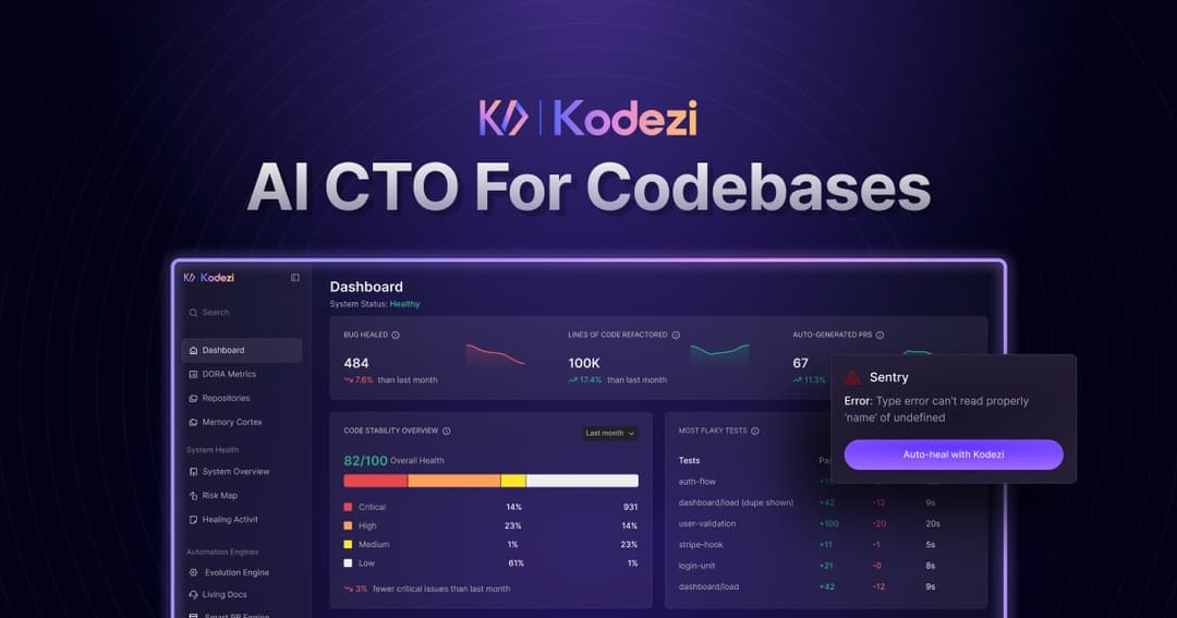 Kodezi website homepage built with Framer