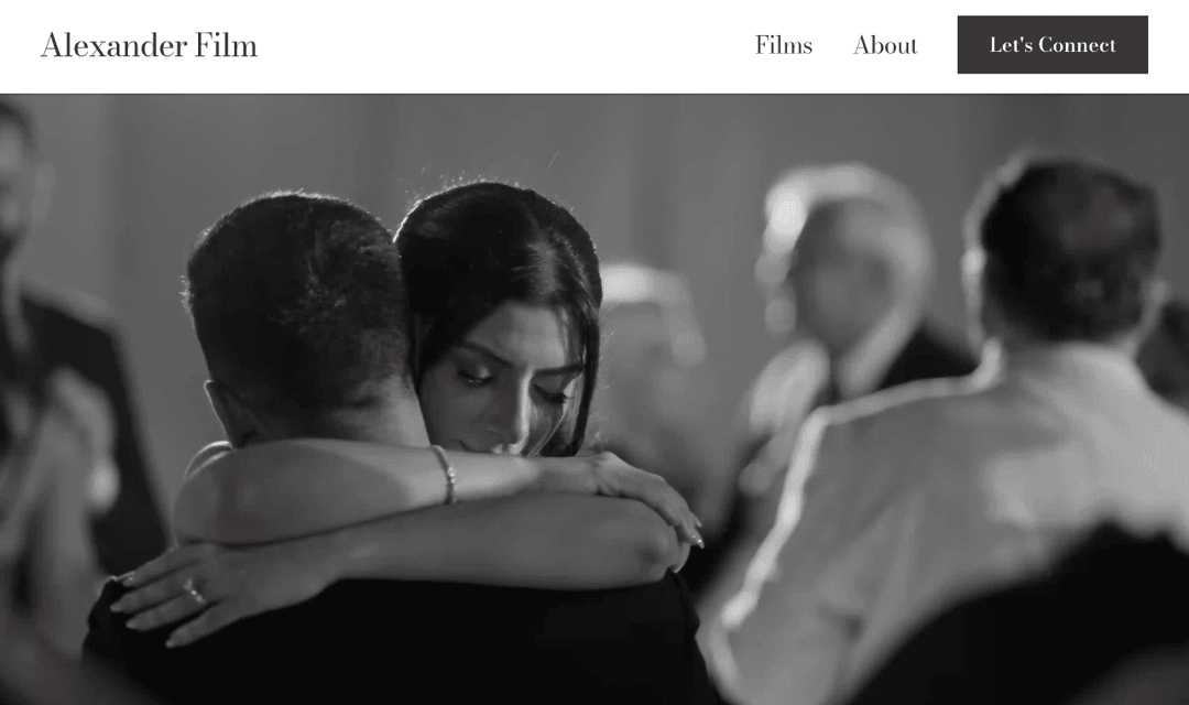 Alexander Film website homepage built with Framer