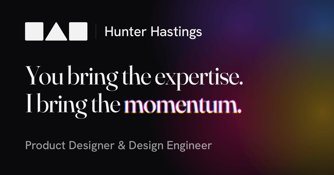 Hunter Hastings website homepage built with Framer