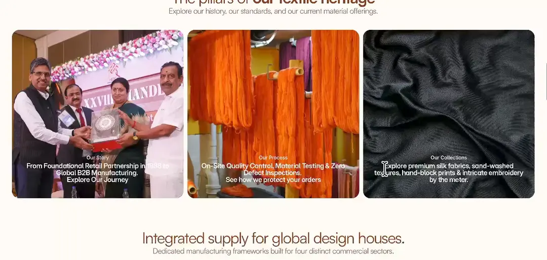 Garimaa Silks website homepage built with Framer