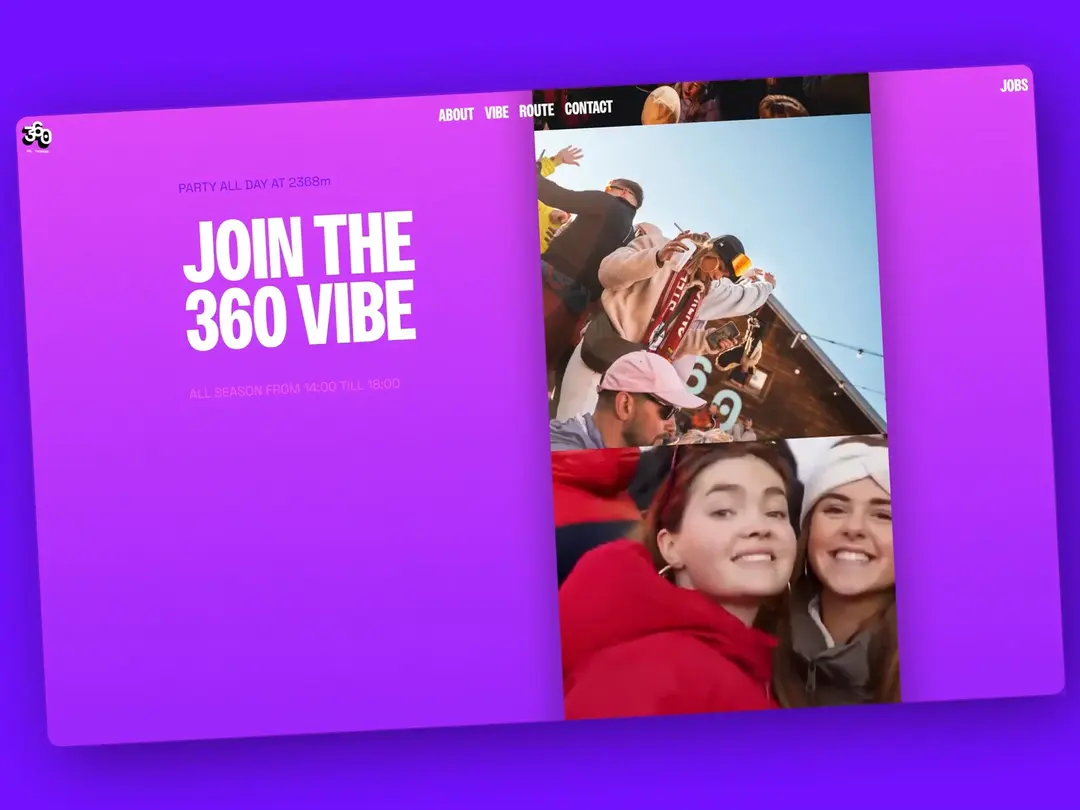 360valthorens.com website homepage built with Framer