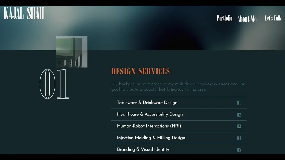 kajal-s.com website homepage built with Framer