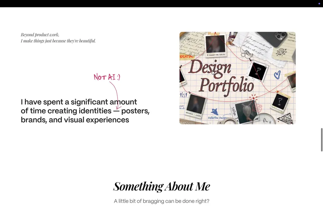 Krisby Portfolio website homepage built with Framer