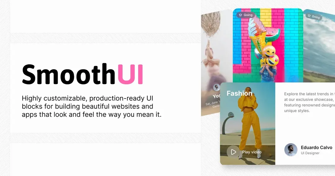 SmoothUI website homepage built with Framer