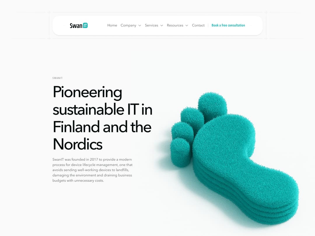 swanit oy website homepage built with Framer