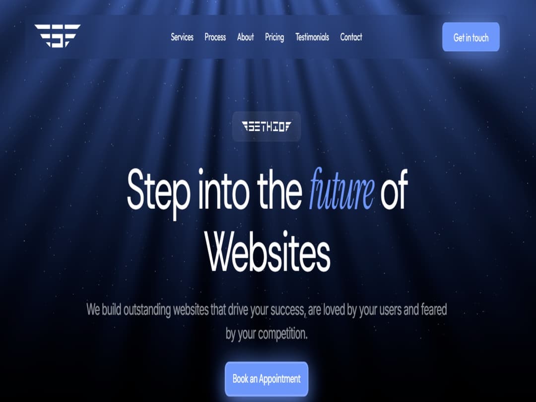 sethio.com website homepage built with Framer