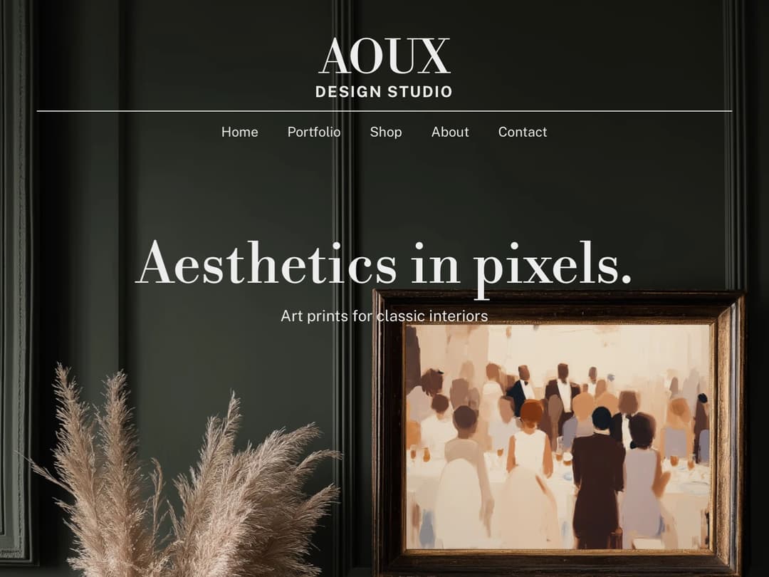 aouxstudio.com website homepage built with Framer
