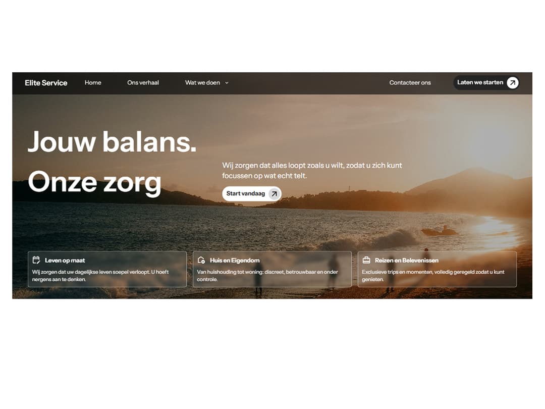 elite-service.be website homepage built with Framer