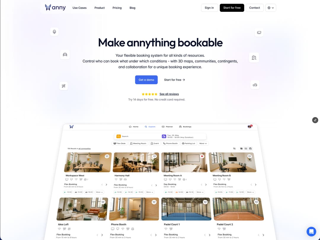 anny.co website homepage built with Framer
