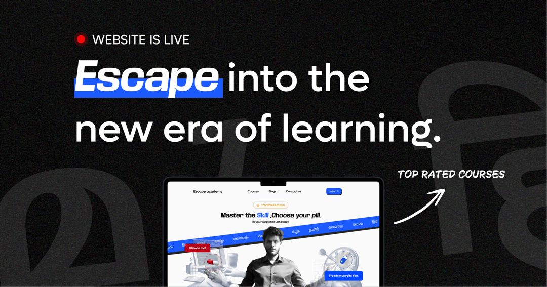 Escape academy website homepage built with Framer