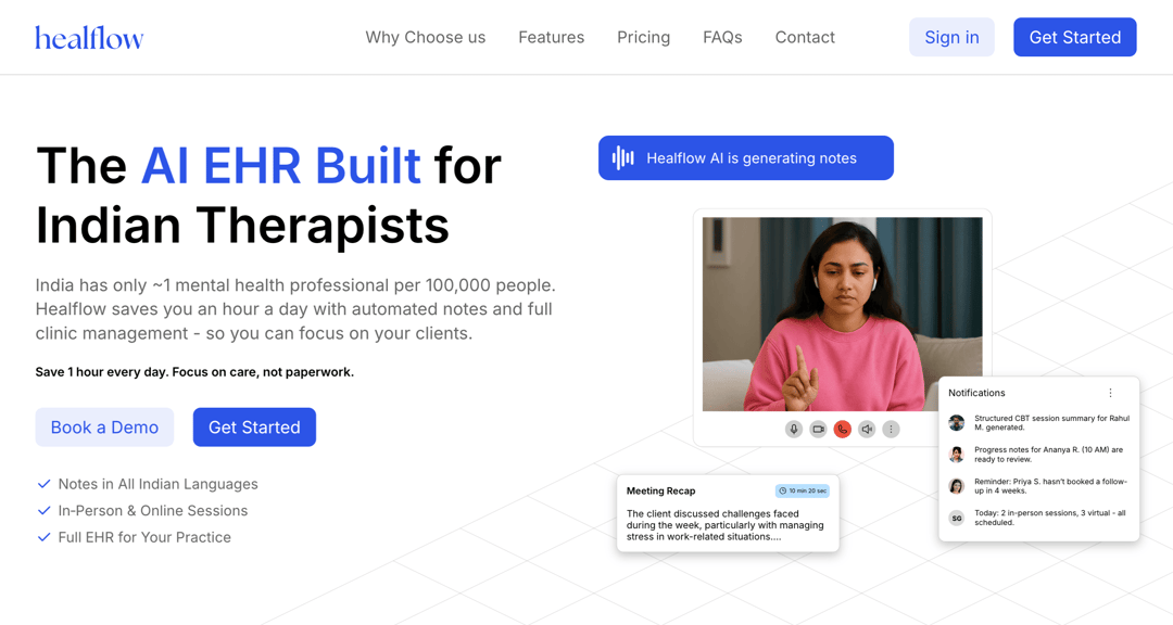 Healflow website homepage built with Framer