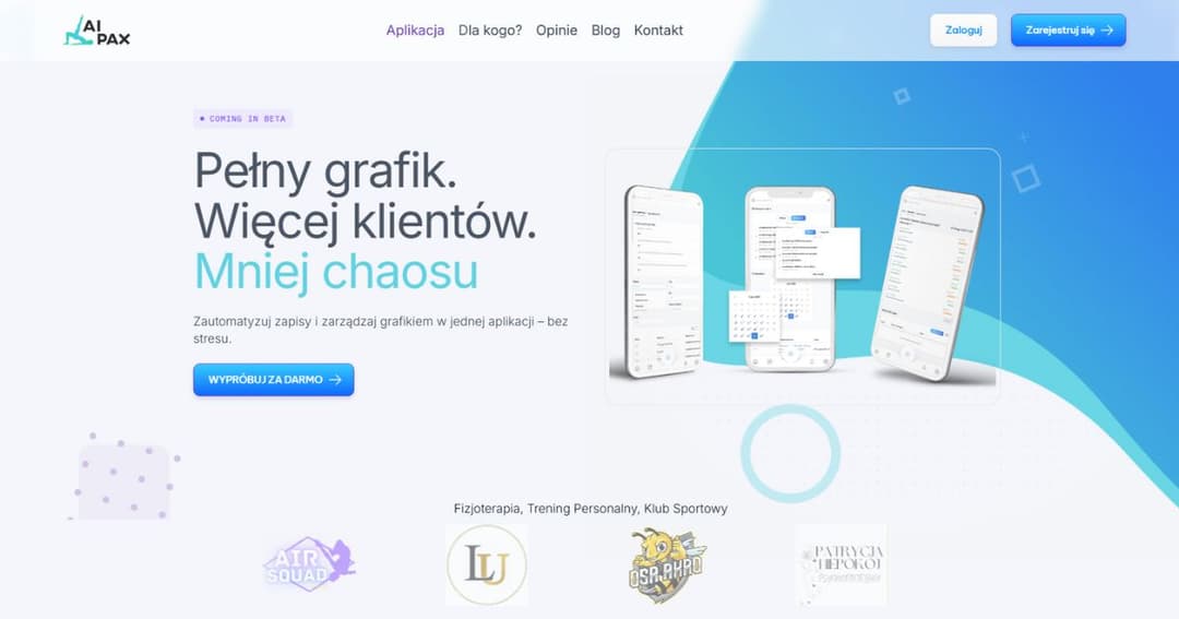 aipax website homepage built with Framer
