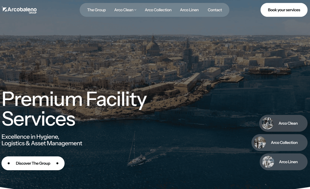 Arcobalenoltd website homepage built with Framer