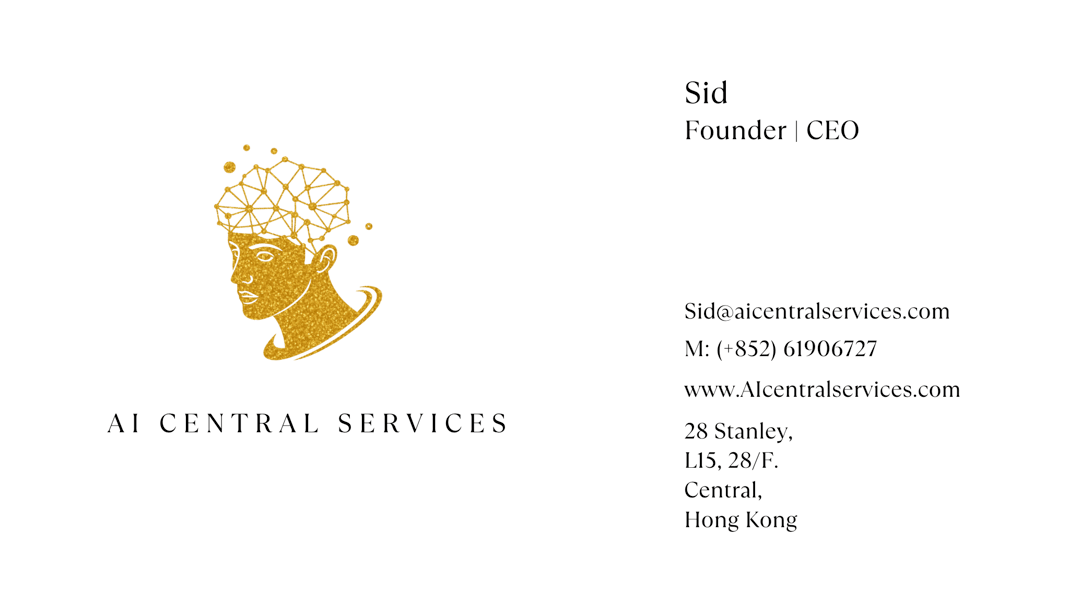AI Central Services website homepage built with Framer