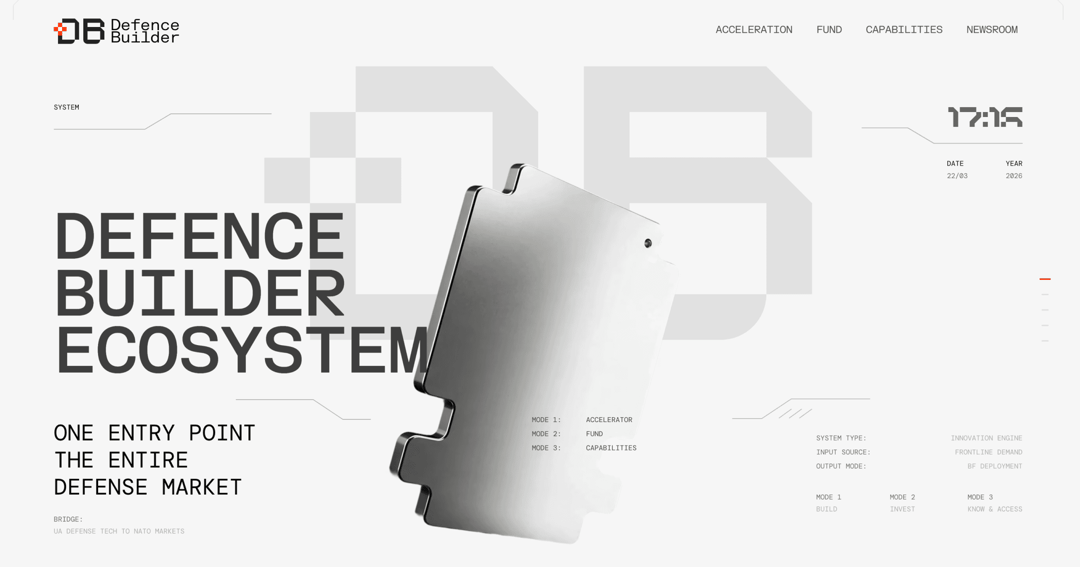 Defence Builder website homepage built with Framer